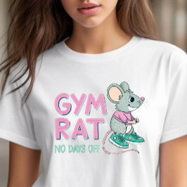 Gym Rat Mouse - Funny Fitness Cartoon voor Gym Lov T-shirt
