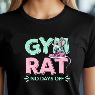 Gym Rat Mouse - Funny Fitness Cartoon voor Gym Lov T-shirt