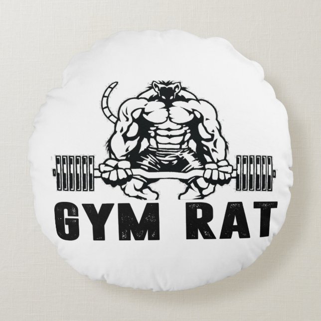 Gym Rat Rond Kussen (Voorkant)