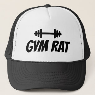 Gym Rat trucker hoed met dumbbell logo Pet