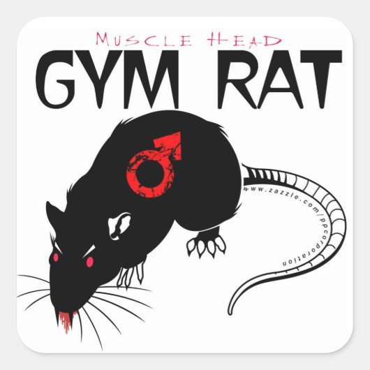 Gym Rat Vierkante Sticker (Voorkant)