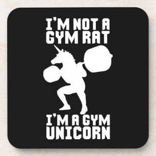 Gym Rat vs Gym Eenhoorn - Grappige Workout Inspira Bier Onderzetter