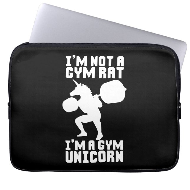 Gym Rat vs Gym Eenhoorn - Grappige Workout Inspira Laptop Sleeve (Voorkant)