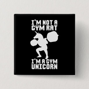 Gym Rat vs Gym Eenhoorn - Grappige Workout Inspira Vierkante Button 5,1 Cm
