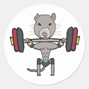 Gym Rat Weightlift Ronde Sticker