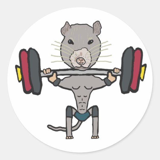 Gym Rat Weightlift Ronde Sticker (Voorkant)
