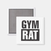 Gym Rat - Workout - Hustle - Fitness - Motivation  Magneet (Voorkant / Achterkant)