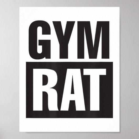 Gym Rat - Workout - Hustle - Fitness - Motivation  Poster (Voorkant)