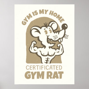 Gym Rats Poster. Grappige fitness muurdecoratie vo Poster