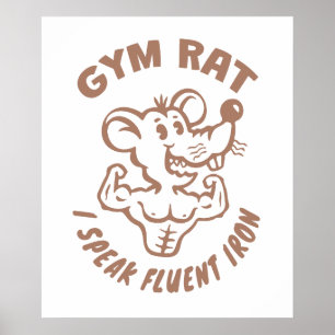 Gym Rats Poster. Grappige fitness muurdecoratie vo Poster