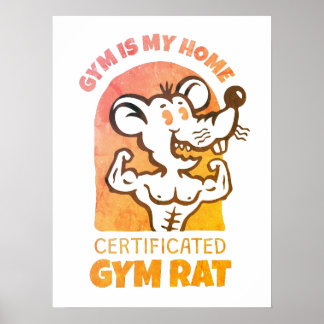 Gym Rats Poster. Grappige fitness muurdecoratie vo Poster