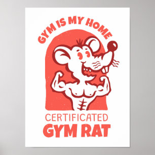 Gym Rats Poster. Grappige fitness muurdecoratie vo Poster