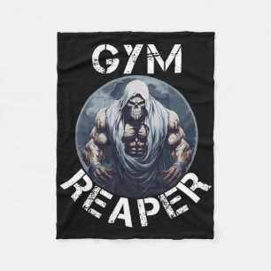Gym Reaper Fitness Halloween Skelet Workout Lichaa Fleece Deken