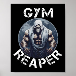 Gym Reaper Fitness Halloween Skelet Workout Lichaa Poster