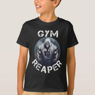 Gym Reaper Fitness Halloween Skelet Workout Lichaa T-shirt