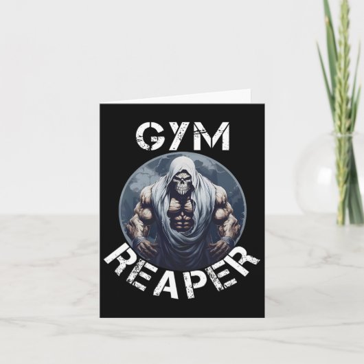 Gym Reaper Fitness Halloween Skeleton Workout Body Kaart (Voorkant)