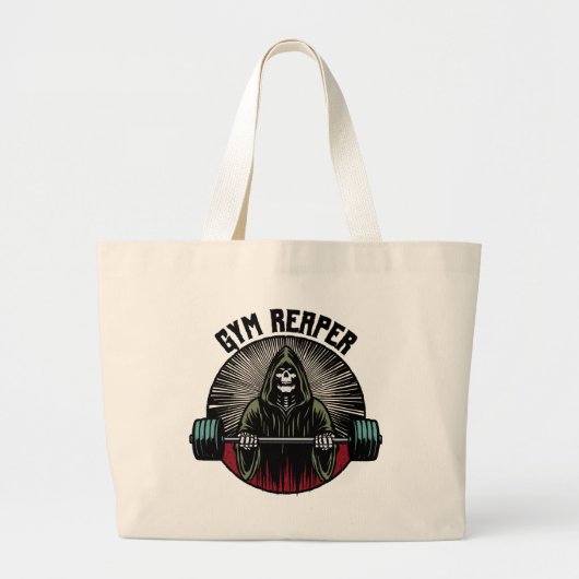 Gym Reaper Workout Grote Tote Bag (Voorkant)