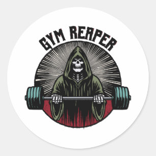 Gym Reaper Workout Ronde Sticker