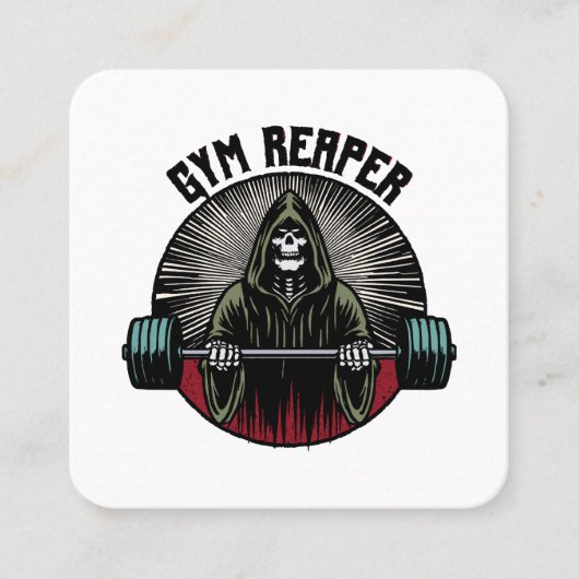 Gym Reaper Workout Vierkante Visitekaartje (Voorkant)