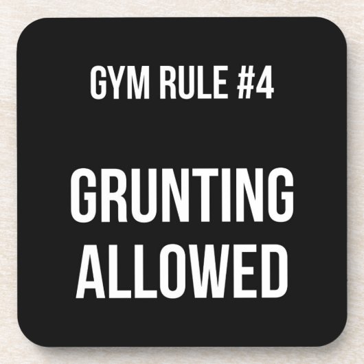 Gym regel #4 - Grunting toegestaan - Grappige nieu Bier Onderzetter (Voorkant)