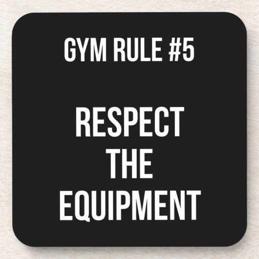 Gym Regel #5 - Respecteer de apparatuur - Workout Bier Onderzetter (Voorkant)
