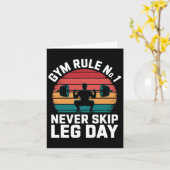 Gym Regel No1 Skip Leg Day Retro Bodybuilding Kaart (Gele Bloem)