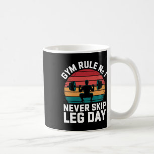 Gym Regel No1 Skip Leg Day Retro Bodybuilding Koffiemok