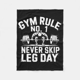 Gym Regel No1 Sla nooit Beendag Gewichtheffen Werk Fleece Deken