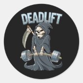 Gym Repeaer Deadlift Bodybuilding Ronde Sticker (Voorkant)
