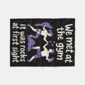 Gym Rocks Eerste Gezicht Grappig Klimmend Koppel D Fleece Deken (Voorkant (Horizontaal))