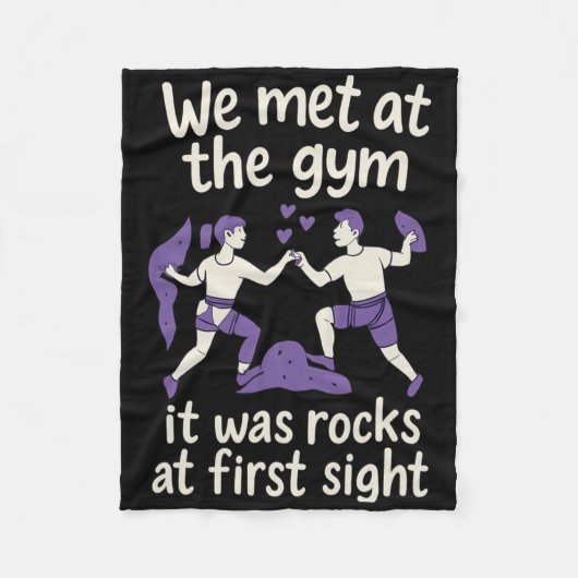 Gym Rocks Eerste Gezicht Grappig Klimmend Koppel D Fleece Deken (Voorkant)