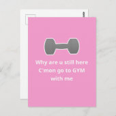 Gym Roze Briefkaart (Voorkant / Achterkant)