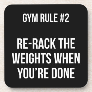 Gym Rule #2 - Rack de gewichten als je klaar bent Bier Onderzetter