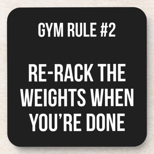 Gym Rule #2 - Rack de gewichten als je klaar bent Bier Onderzetter (Voorkant)
