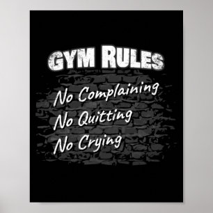 Gym Rules: geen klachten over de geschiktheid van  Poster