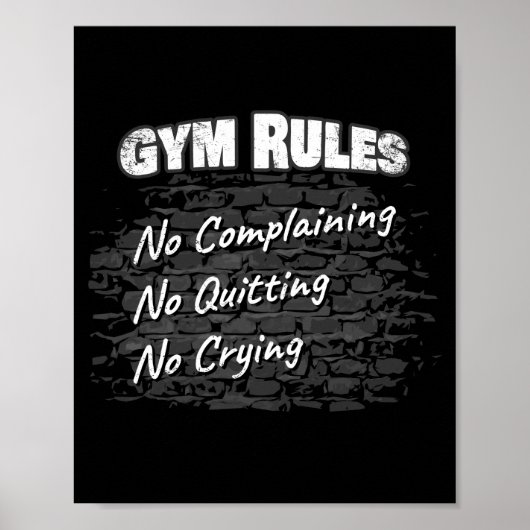 Gym Rules: geen klachten over de geschiktheid van  Poster (Voorkant)