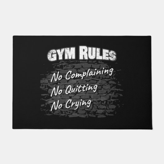 Gym Rules: Geen klapklare trainingsritsen Deurmat (Voorkant)