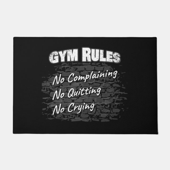 Gym Rules: Geen klapklare trainingsritsen Deurmat (Voorkant)