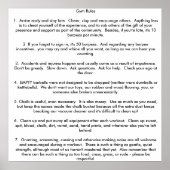 Gym Rules Poster (Voorkant)