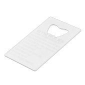 Gym Rules #USAPatriotGraphics ©WhiteTigerLLC.Com Creditkaart Flessenopener (Achterkant Gekanteld)