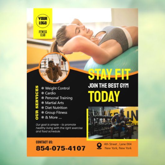 Gym Services Custom Window Cling Raamsticker (Vel 3)