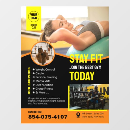 Gym Services Custom Window Cling Raamsticker (Vel)