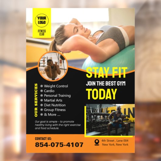 Gym Services Custom Window Cling Raamsticker (Vel 2)