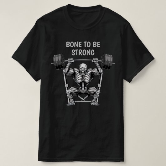 Gym Skelet Zwart T-shirt (Design voorkant)