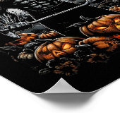 Gym Skeleton-spookachtige Fitness Fun-Halloween Wo Poster (Hoek)