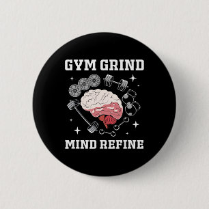 Gym Slijpen Geest Verfijnd Bodybuilding Grappige G Ronde Button 5,7 Cm
