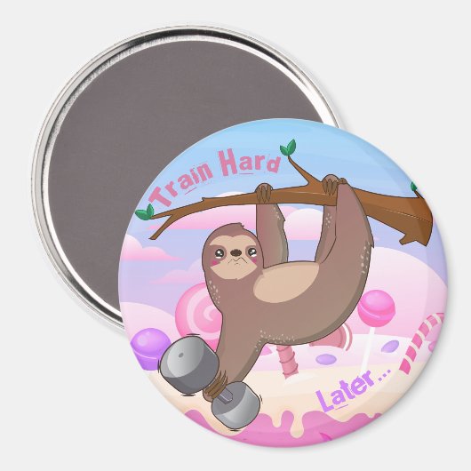 Gym Sloth Magneet (Voorkant / Achterkant)