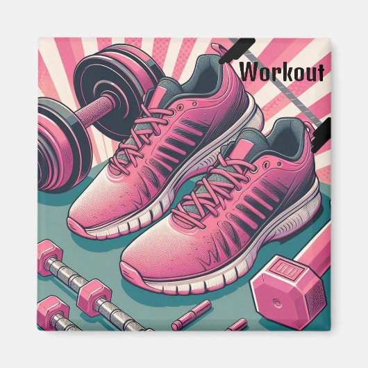 Gym Sneakers met gratis gewichten Workout Magneet (Voorkant)