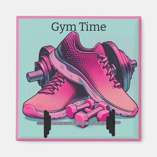 Gym Sneakers met Halter Gymtijd Magneet (Voorkant)