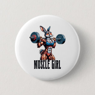 Gym Spiermeisje Met Een Halter Fitness Bodybuildin Ronde Button 5,7 Cm